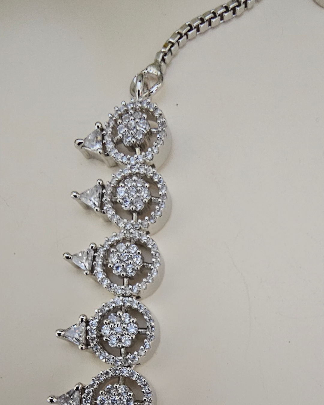 Vintage-Inspired Zirconia Necklace and Earring Set