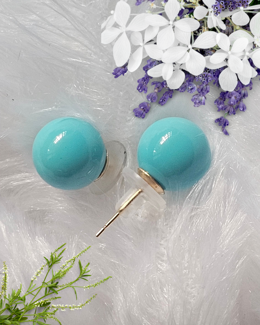 Turquoise Sphere Stud Earrings
