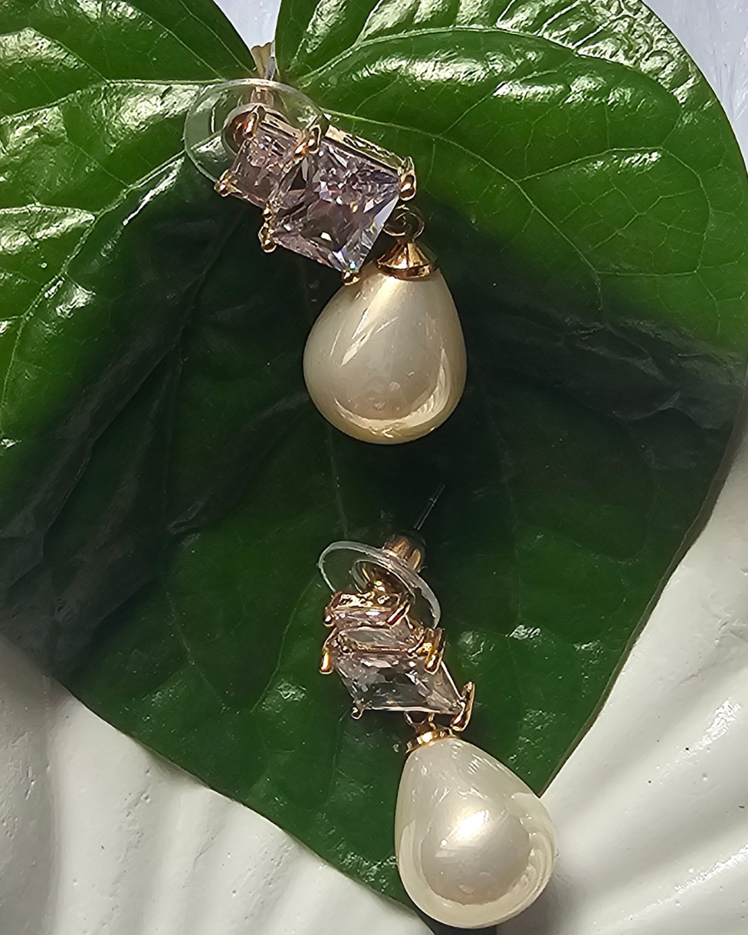 Elegant Pearl and Crystal Drop Earrings