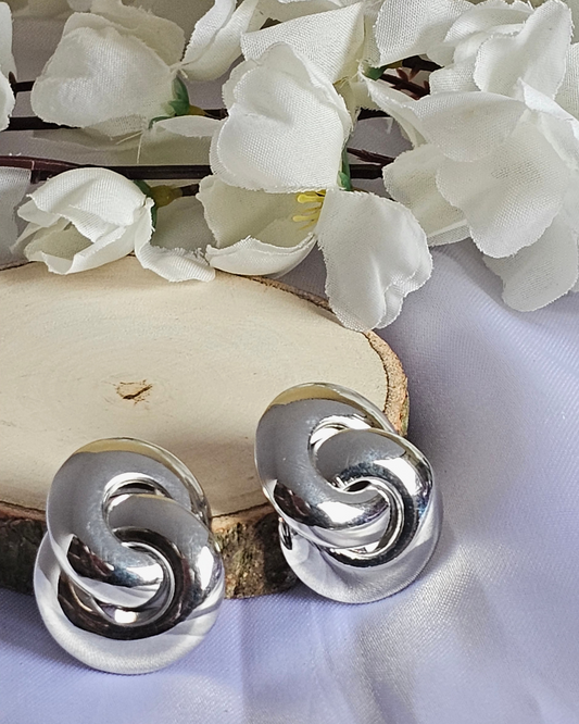 Polished Silver Knot Earrings