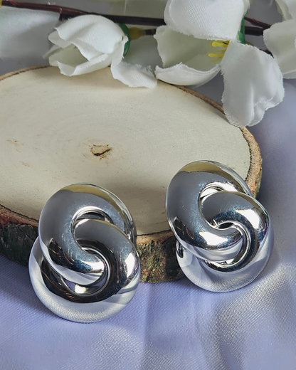 Polished Silver Knot Earrings