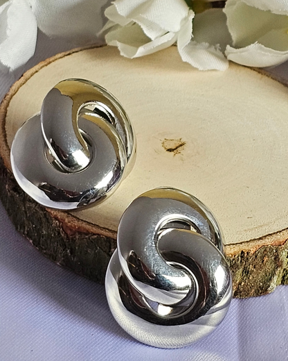 Polished Silver Knot Earrings