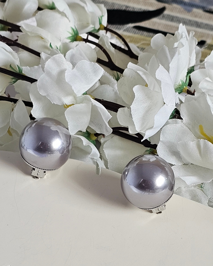 Sleek Silver Dome Stud Earrings