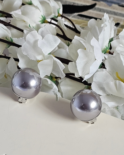Sleek Silver Dome Stud Earrings
