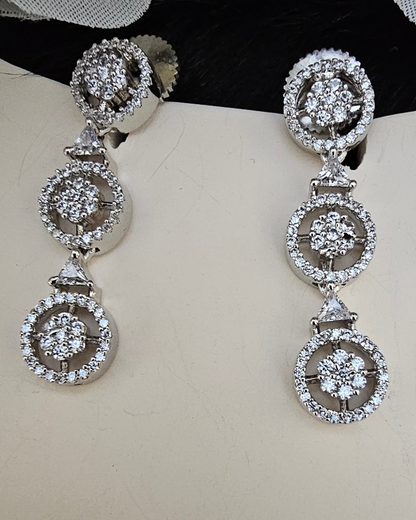 Vintage-Inspired Zirconia Necklace and Earring Set
