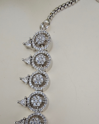 Vintage-Inspired Zirconia Necklace and Earring Set