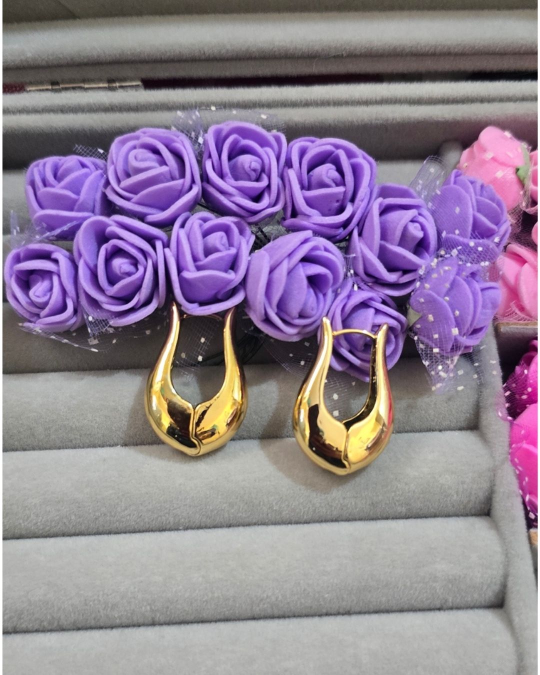 Anti-Tarnish Gold-Tone Sculpted Statement Hoop Earrings