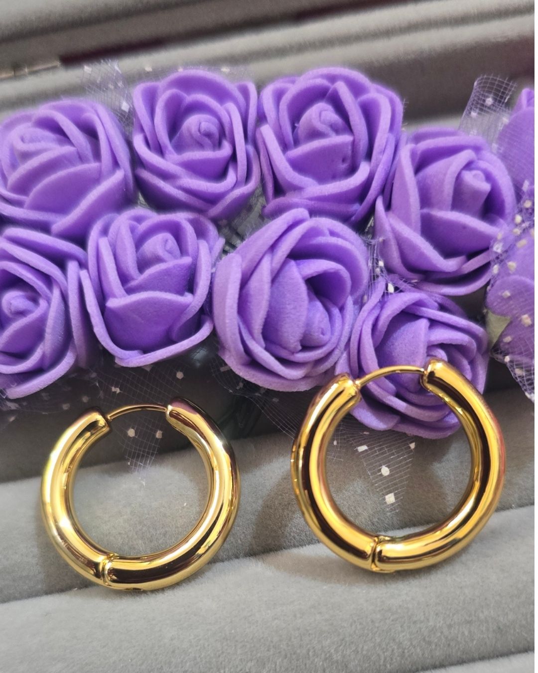Anti-Tarnish Gold-Tone Classic Chunky Hoop Earrings