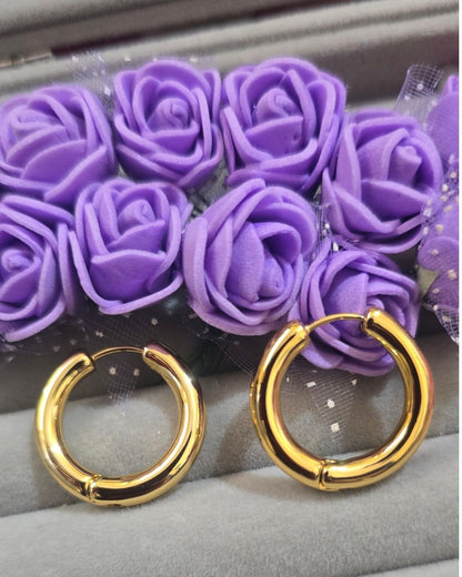 Anti-Tarnish Gold-Tone Classic Chunky Hoop Earrings