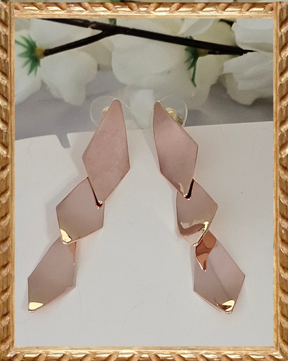 Elegant Geometric Rose Gold Earrings