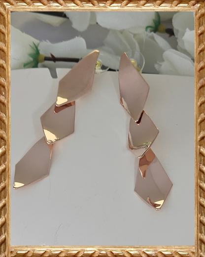 Elegant Geometric Rose Gold Earrings