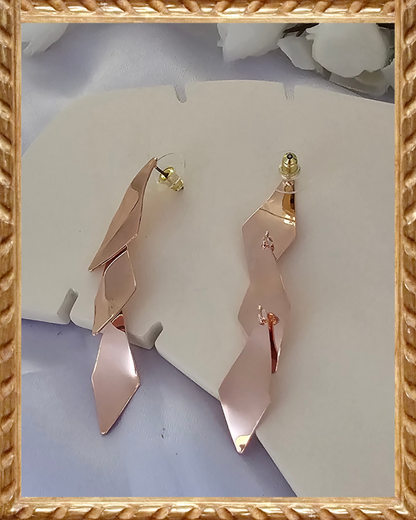 Elegant Geometric Rose Gold Earrings