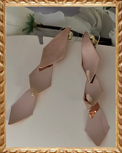 Elegant Geometric Rose Gold Earrings