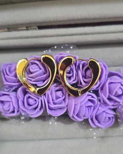 Anti-Tarnish Gold-Tone Sculpted Open Hoop Earrings