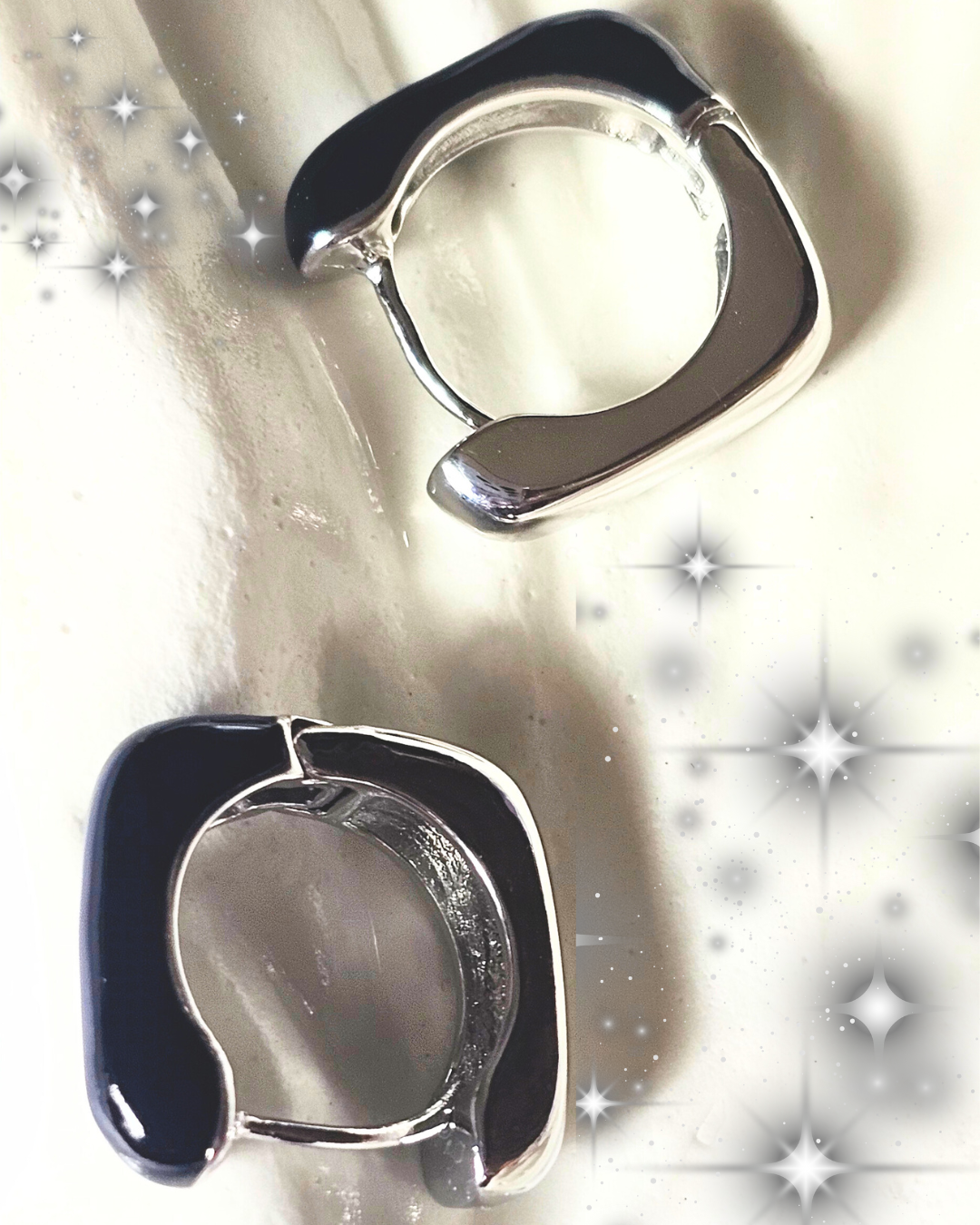 Sleek Two-Tone Modern Hoop Earrings
