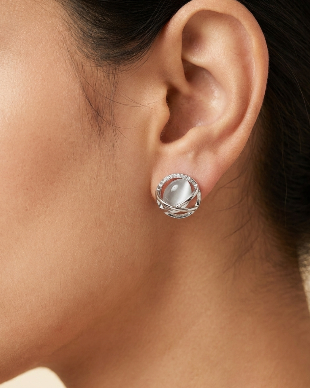 Silver-Tone Stud Earrings