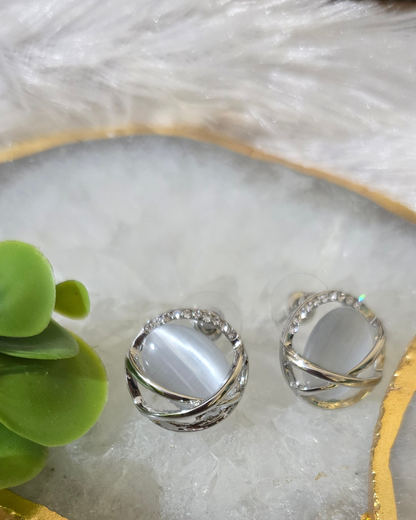 Silver-Tone Stud Earrings