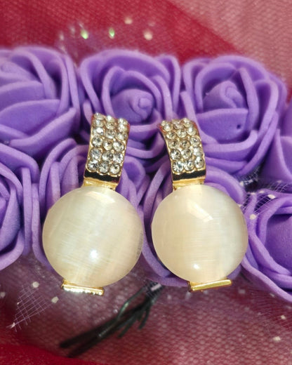 Ivory Glow Zirconia Drop Earrings