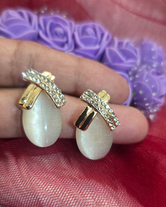 Ivory Elegance Zirconia Bow Drop Earrings