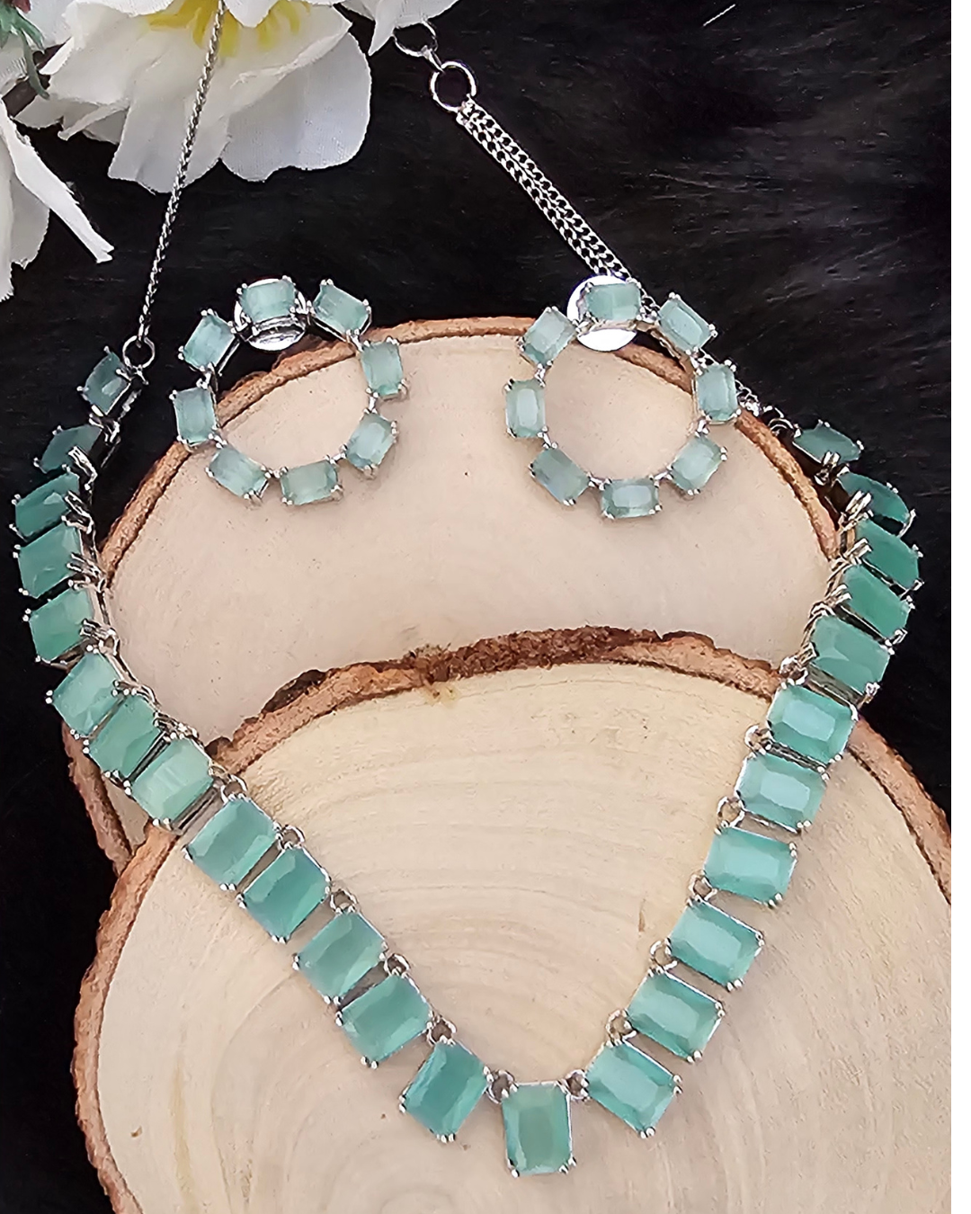 Aqua Elegance Necklace and Earring Set