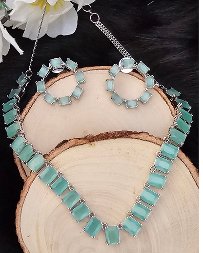 Aqua Elegance Necklace and Earring Set