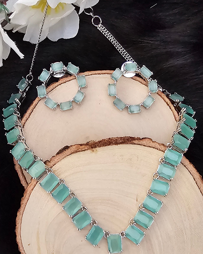 Aqua Elegance Necklace and Earring Set