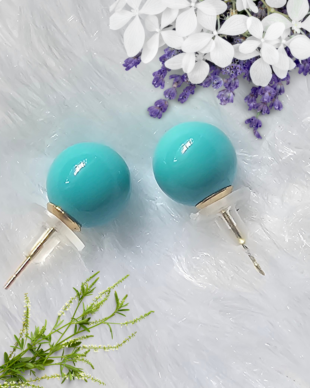 Turquoise Sphere Stud Earrings
